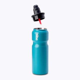 tiibo Vacuum Insulated Stainless Steel Bike Water Bottle, Double Wall, No-Squeeze, Fast Flow Sport Nozzle, Designed for Cycling, Biking, Fitness & Sports, Fits Most Bike Cages (Aqua, 17OZ)