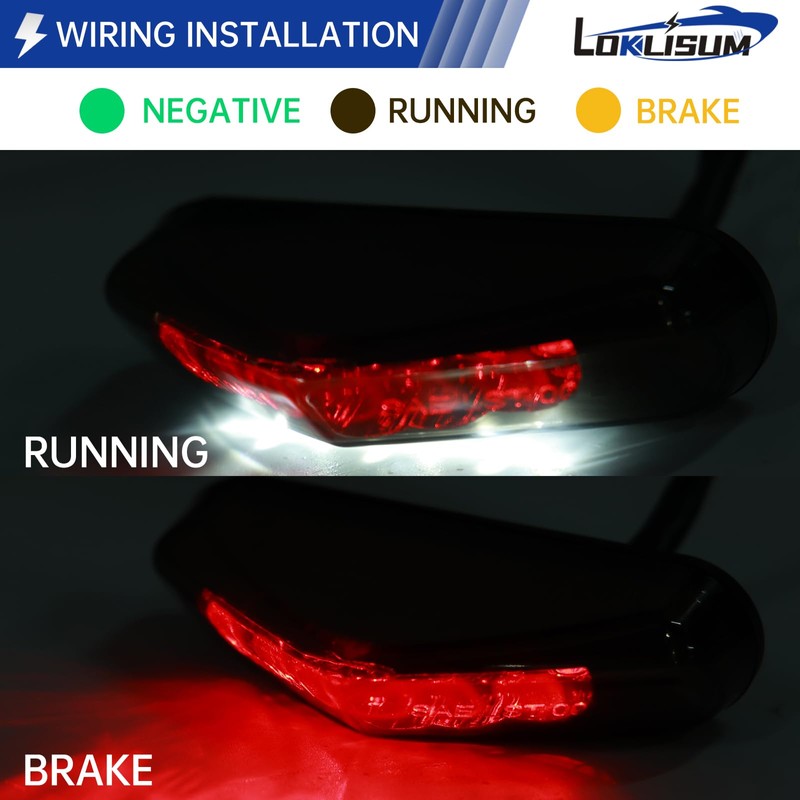LOKLISUM Motorcycle Rear Light High Brightness and Easy Installation Brake