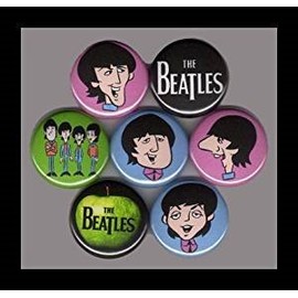 The Beatles Cartoon Set of 7 - 1 Inch Buttons