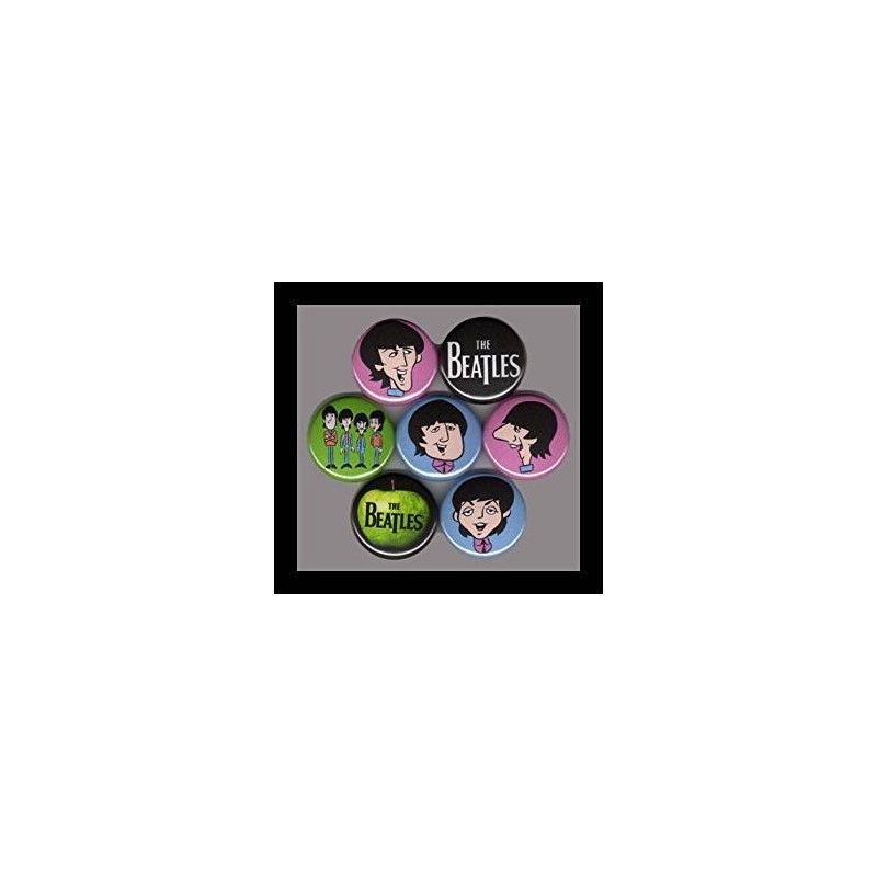 The Beatles Cartoon Set of 7 - 1 Inch Buttons