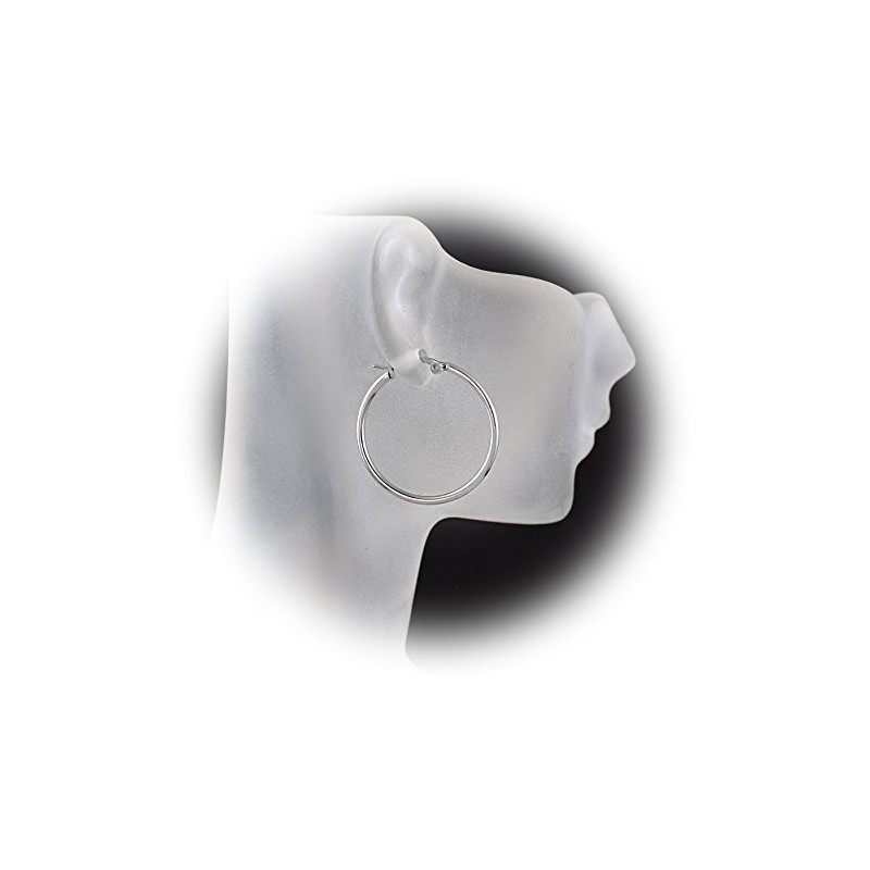 Stainless Steel 1" Inch Thin Wire Hoop Earring