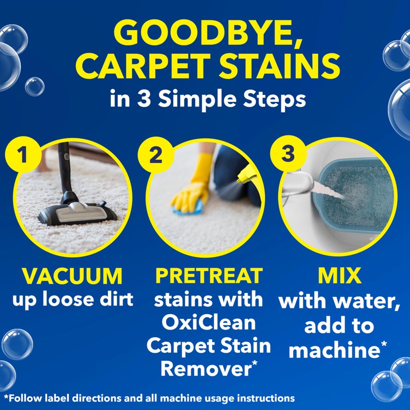 OxiClean Large Carpet Cleaner Liquid Solution for Steam Cleaning Machines,