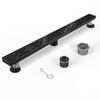 Shower Drain Stainless Steel for Bathroom: Black Linear Shower Drain