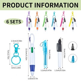 6 Piece Ballpoint Pen Set, Colourful Ballpoint Pens, Multipack Ballpoint Pens, Retractable Colour Ballpoint Pens