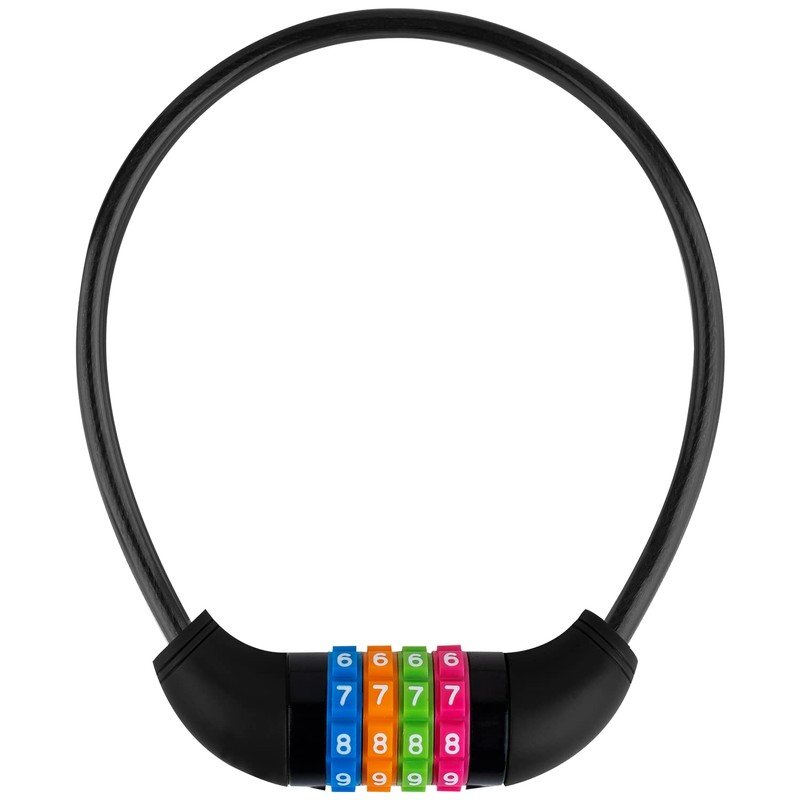 IDEALUX Bike Lock Cable, Bicycle Cable Lock with 4 Digit