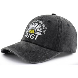 Gigi Gifts for Grandma Women, Funny Daisy Decor Gigi Hat, Best Grandma Baseball Cap, Mothers Day Birthday Retirement Gifts for Grandmother Mom Mimi Black
