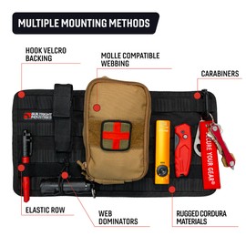 BuiltRight Industries Tech Panel 3-Piece Kit – Coyote Tan – Universal Vehicle MOLLE Organizer Set for Pouches, Clips, and Gear