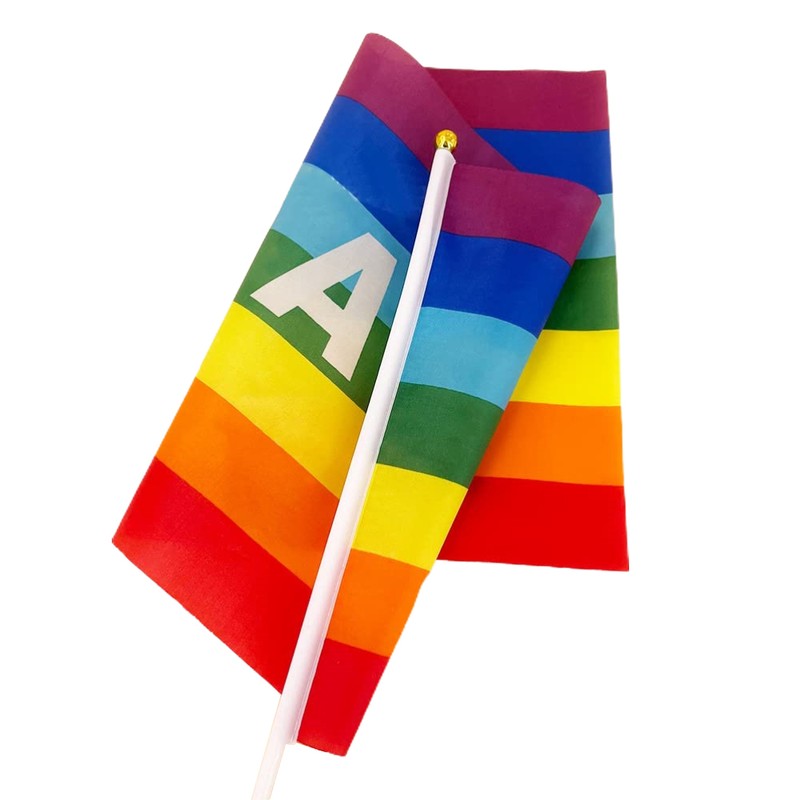 50/100Pcs Mini Peace Flag Rainbow Pacifist Flag Hand Held Polyester