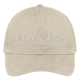 Trendy Apparel Shop Maid of Honor Embroidered Cap Premium Cotton Dad Hat - Stone