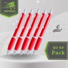 NIPORO 50 Ballpoint Pens Black Ergonomic with Non-Slip Grip Zone