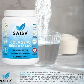 Colágeno Hidrolizado En Polvo 1 Kg - Saisa                                                                                                            