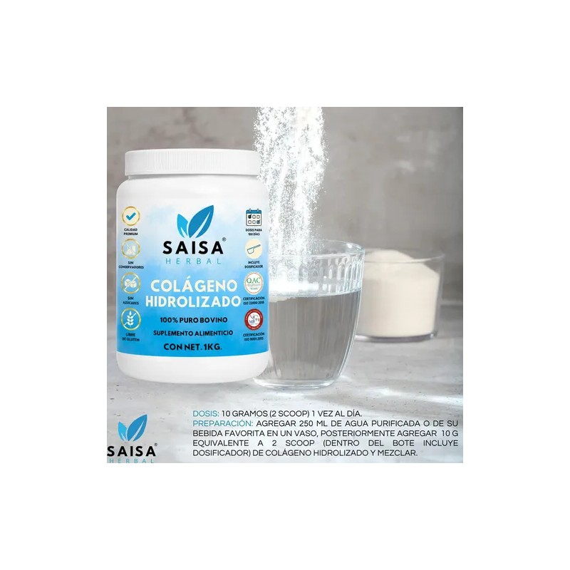 Colágeno Hidrolizado En Polvo 1 Kg - Saisa