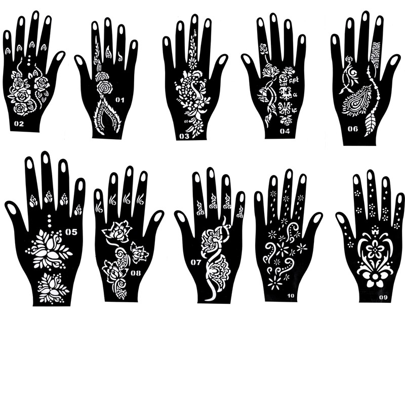 Rangeli 100% Natural Henna Cones with Stencil Kit, Ready to