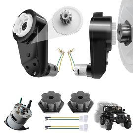 JRRXM ﻿2PCS High Speed 24V RS555 35000RPM Fast Steel Gears Motor Gearbox for Power Wheels Motor Upgrade,18V-24V Kids Ride on Toy Electric Car Conversion Kit for Tire Upgrade,Free Connector Coupler