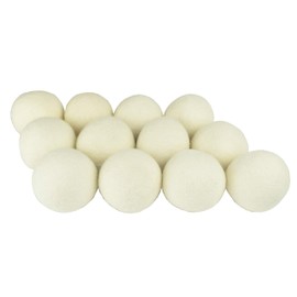 SnugPad XL Size Wool Dryer Balls Natural Fabric Softener & 100% Organic Premium New Zealand Wool, Reduce Wrinkles & Save Time, Baby Safe & Hypoallergenic, White 12-Count