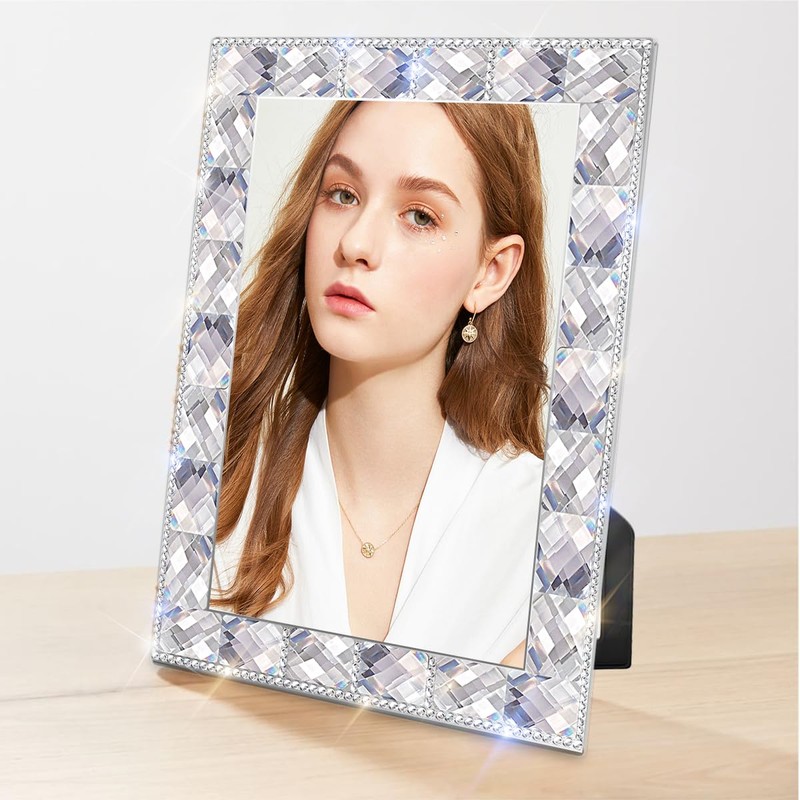 GUFONKOD Design 5x7 bling Picture Frame Glitter Sparkle Rectangle Diamond