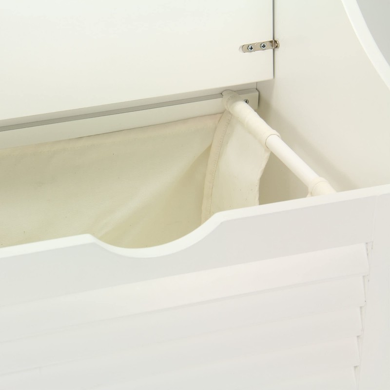 Household Essentials Single Load Hamper Cabinet Seat, White