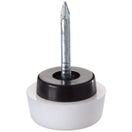 Shepherd Hardware 9445 5/8-Inch Nail On Cushioned Furniture Glides, Plastic Base, 4 count,White