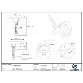 Vakocean Marine Stainless Steel Cam Latch Flush Pull Hatch Latch