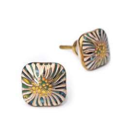 BROOK AND BIRCH Ceramic Art Deco Gold Kitchen Cabinet Drawer Knobs Ceramic Wardrobe Door Knobs Pull Handles (6)