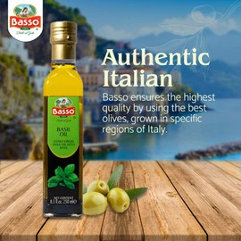 BASSO 1904 - Infused Extra Virgin Olive Oil Gift Box Set, First Cold Pressed, Variety Pack, 4 bottles x 8.5 fl.oz (250ml), Naturally Infused for Dipping & Tasting