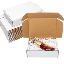 Wowxyz Shipping Boxes 7x5x2" 25 Pack - White Corrugated Cardboard Box Mailers for Small Business, Literature Mailer Box Packaging Supplies