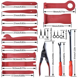 AUTOXBERT 19Pcs Auto Trim Removal Tool Set, Door Panel Fastener Clips Removal Pliers Trim Puller Pry Repair Tool, Plastic Upholstery Install with Storage Bag for Trim Clip Push Pin Pliers Terminal