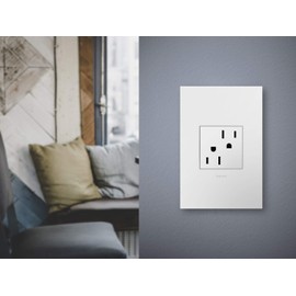 Legrand adorne 15A Tamper-Resistant Outlet With Matching Wall Plate (White Finish), ARTR152W4WP