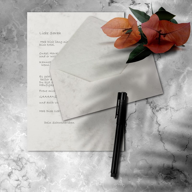 A4 Writing Paper Sets with DIN Long Envelopes, Wet Seal,