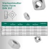 DSM Square Nuts M8 According to DIN 557, Regular Shape,