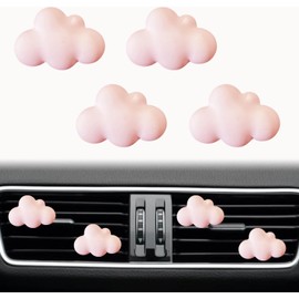 4 Stück rosa Wolken-Lüftungs-Clips, niedliche Wolke, Auto-Lufterfrischer-Clips, lustige Auto-Diffusor-Lüftungs-Clips, Auto-Innendekoration, niedliches Autozubehör, Auto-Dekoration für Frauen