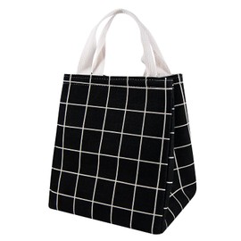 Daixers Lunch Bag Insulated Lunch Box for Women Men,Reusable Adult Lunch Tote Bags for Work or Travel (Black Plaid)