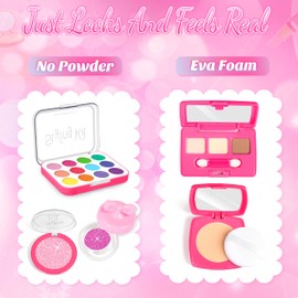 Toddler Girl Toys, Pretend Makeup for Toddlers, Princess Toddler Makeup Kit Pretend, Toy Play Fake Makeup for Kids, Kids Makeup Sets for Girls 3-4-5-8, Birthday Gifts Toys for 3 4 5 6 + Year Old Girls