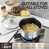 MICHELANGELO Stainless Steel Saucepan Set 1QT & 2QT, Premium Triple