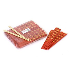 100 Pairs of Disposable Chopsticks Packed in Red Paper Sleeve