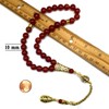 ALBATROSART -Luxury Collection- Prayer Beads-Worry Beads-Tesbih-Tasbih-Tasbeeh-Misbaha-Masbaha-Subha-Sebha-Sibha-Rosary (Red Agate-Gold Drop (10