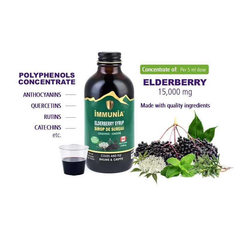 Organic Elderberry Syrup for Adults and Kids. To relieve Colds
