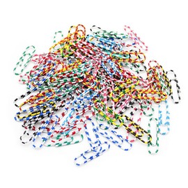 Paper Clips, Pack of 100 Colourful Paper Clips Set, Metal Paper Clips Holder, Zebra Colour Paper Clips Set, with Storage Box, for Office Files, School Papers, Multicoloured