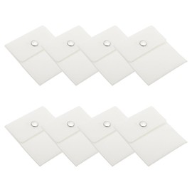 PATIKIL 3.5x4 Inch Jewelry Pouch, 8 Pack Velvet Pouches Snap Button Portable Storage Bag for Earrings Bracelets Necklaces Rings Watch, White