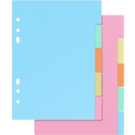 EXCEART 10pcs Index Divider Card Sheets a5 6 Holes Plastic Index Pages Colorful Labels Divider Labels Board Tab File Accessories Office
