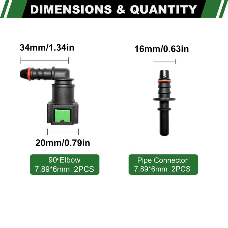 Japtend Fuel Line Quick Connect Fittings, 2 Sets Fuel Line