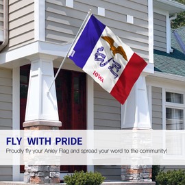 ANLEY Fly Breeze 3x5 Foot Iowa State Flag - Vivid Color and Fade Proof - Canvas Header and Double Stitched - Iowa IA Flags Polyester with Brass Grommets 3 X 5 Ft