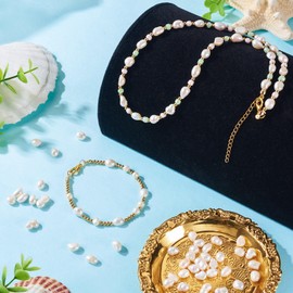 Beadthoven - 50 abalorio de perlas de agua dulce ovaladas cultivadas naturales, con forma de arroz, perlas blancas, espaciadores sueltos para joyas, collares, pulseras, manualidades