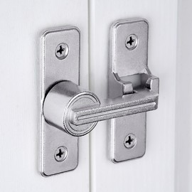 INIRET 2 Packs Barn Door Latches,Heavy Sliding Barn Door Latches Door Lock,Door Security Sliding Door Latch Lock fo Cabinets Bathroom Barn Door Garden Window Garage Door (Silver)