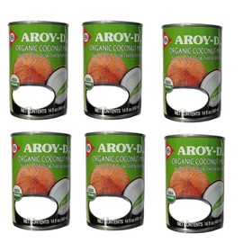 AROYD 100% Organic Coconut Milk 14oz 400ml USDA Organic (Pack 6)