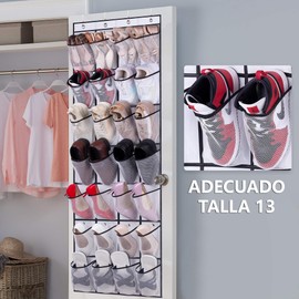 Organizador De Zapatos Colgantes, Zapatero para sobre La Puerta 28 Bolsillos De Malla, Organizador De Puerta para Zapatos, Zapatillas y Hogar (Blanco)