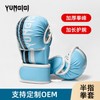 Thick Macaron-Colored Five-Finger Boxing & Combat Training Gloves for Kids & Adults Padded Gloves Blue Black +M