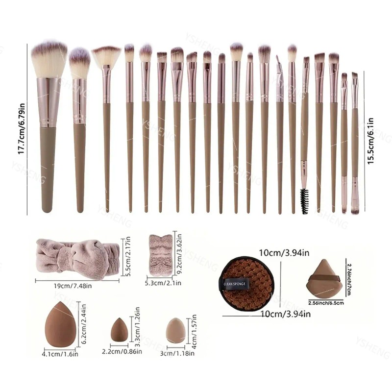 42 Pcs Brochas Maquillaje Profesional Esponjas Neceseres