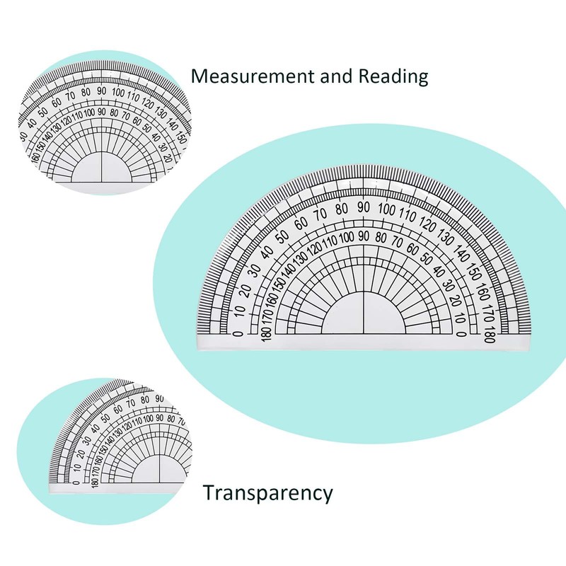 15 PCS Protractor Set, 180 Degree Protractors, Pertractors, Portable and