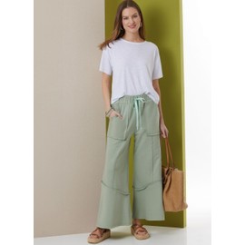 Butterick B7043A Misses' Semi-Fitted Pull-on Pants Sewing Pattern Packet, Design Code B7043, Sizes XS-S-M-L-XL-XXL